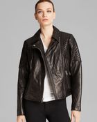 MICHAEL Michael Kors Jacket - Missy Leather Quilted Moto - Lyst