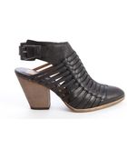 Dolce Vita Black Leather 'Harolyn' Weaved Detail Strappy Ankle Boots - Lyst