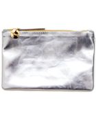 Clare Vivier Wallet Clutch In Silver Mirror - Lyst