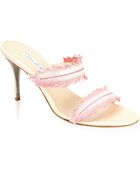 Oscar de la Renta Arora Suede Feather Mule Sandal - Lyst