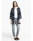 Mango Metallic Striped Cardigan - Lyst