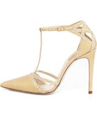 Rene Caovilla Lizard & Crystal T-Strap Pump - Lyst