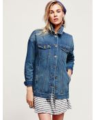 Free People Slouchy Denim Trucker Jacket - Lyst