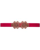 Oscar de la Renta Faille Waist Belt With Russian Gold Pave Buckle - Lyst
