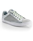 Boss Green Athen Lea | Laminated Leather And Suede Sneaker - Lyst