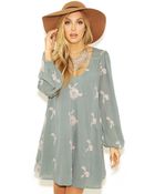 Free People Emma Dress In Misty Teal - Lyst