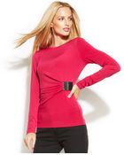 Michael Kors Michael Draped Buckle Top - Lyst