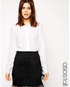 Asos Tall Collar Blouse with Long Sleeve - Lyst
