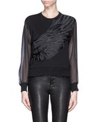 Mo&co. Edition 10 Silk Wing Embroidery Sweatshirt - Lyst