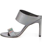 Stuart Weitzman Myslide Metallic Specchio Sandal - Lyst