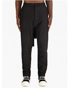 Rick Owens Men'S Dropped Crotch Coated Cotton Trousers - Lyst