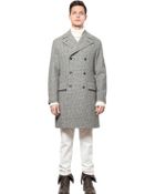 Façonnable Optical Prince Of Wales Wool Coat - Lyst