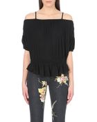 Free People Off-the-shoulder Gauze Top - Lyst