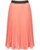 Topshop Sport Waistband Pleat Midi Skirt - Lyst