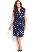 Eliza J Plus Size Polka Dot Jersey Dress - Lyst