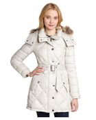 Burberry Light Trench Quilted Down Filled Fur Trim Coat - Lyst