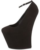 Giuseppe Zanotti Suede Heel-Less Wedge Pump - Lyst