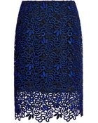 Oscar de la Renta Giupure Lace Skirt - Lyst