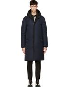 Lanvin Navy Down Parka - Lyst