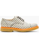 Carven Tan and White Textile Derby Shoes - Lyst