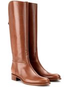 Loro Piana Wellington Leather Knee Boots - Lyst