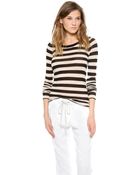Enza Costa Cashmere Stripe Crew Neck Sweater - Lyst