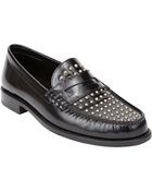 Saint Laurent Studded Classic Penny Loafers - Lyst