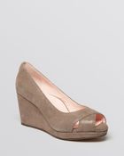 Taryn Rose Peep Toe Platform Wedge Pumps Caylee - Lyst