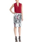 Rachel Roy Marble Print Pencil Skirt - Lyst