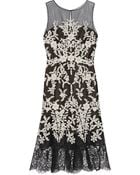 Oscar de la Renta Embellished Embroidered Tulle Midi Dress - Lyst