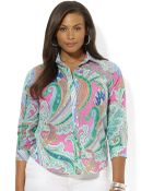 Lauren by Ralph Lauren Plus Paisley Cotton Blouse - Lyst
