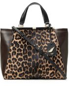 Diane von Furstenberg 440 Runaway Leopard Haircalf Tote - Lyst
