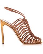 Gucci Angelique Suede and Leather Sandals - Lyst