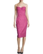 Michael Kors Boucle Tweed Bustier Dress - Lyst