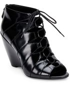 Kenneth Cole Barclay Leather Lace-Up Wedge Sandals - Lyst