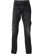 Dolce & Gabbana Ripped Straight Leg Jeans - Lyst