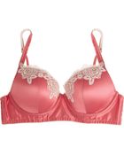 Elle Macpherson Casablanca Lace-Trimmed Stretch-Silk Satin Contour Bra - Lyst