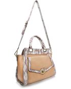 Nine West Sadie Beige Satchel - Lyst