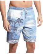 Tommy Hilfiger New Island Border Swim Trunks - Lyst