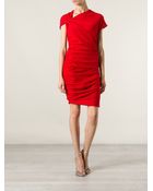 Lanvin Ruched Dress - Lyst