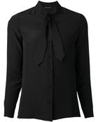 Saint Laurent Tie Neck Blouse - Lyst