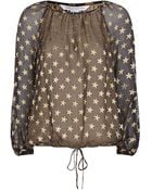 Diane von Furstenberg Chiffon Star Print Peasant Top - Lyst