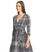 Diane von Furstenberg Amelia Two Silk Combo Pleated Wrap Dress - Lyst