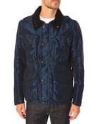 C P Company Blue Down Jacket With Removable Linine - Lyst