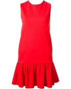 MSGM Pleated Hem Shift Dress - Lyst