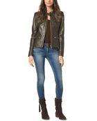Michael Kors Four-Pocket Leather Jacket - Lyst