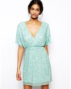Asos Sequin Kimono Mini Dress - Lyst