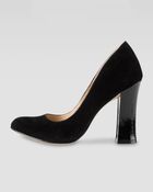 Cole Haan Chelsea Suede Flared High Heel Pump Black - Lyst