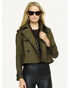 Ralph Lauren Black Label Leather-Trim Bower Trench - Lyst