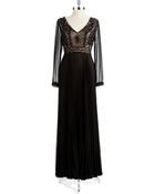 Sue Wong Sequin And Pleated Gown - Lyst